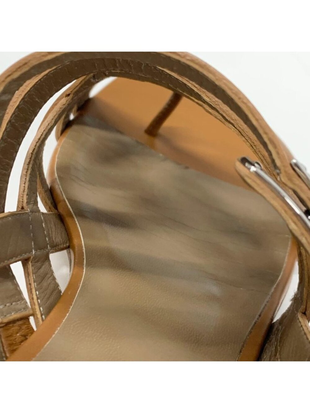 Hermes Leather Kelly Strap Sandals Brown - Picture 10 of 11